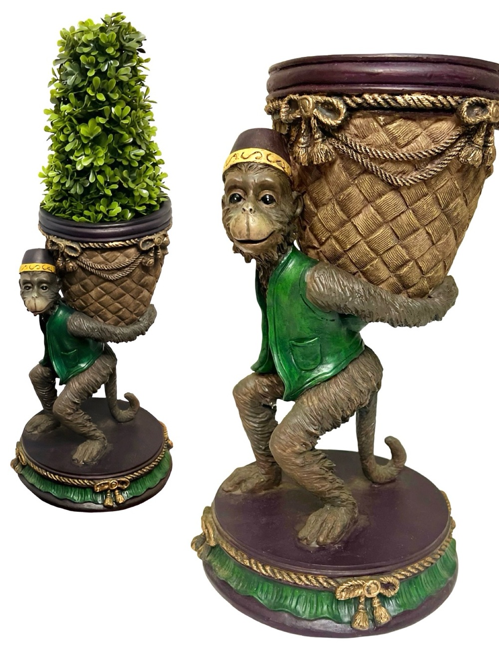 Vintage Hollywood Regency Monkey Butler Planter